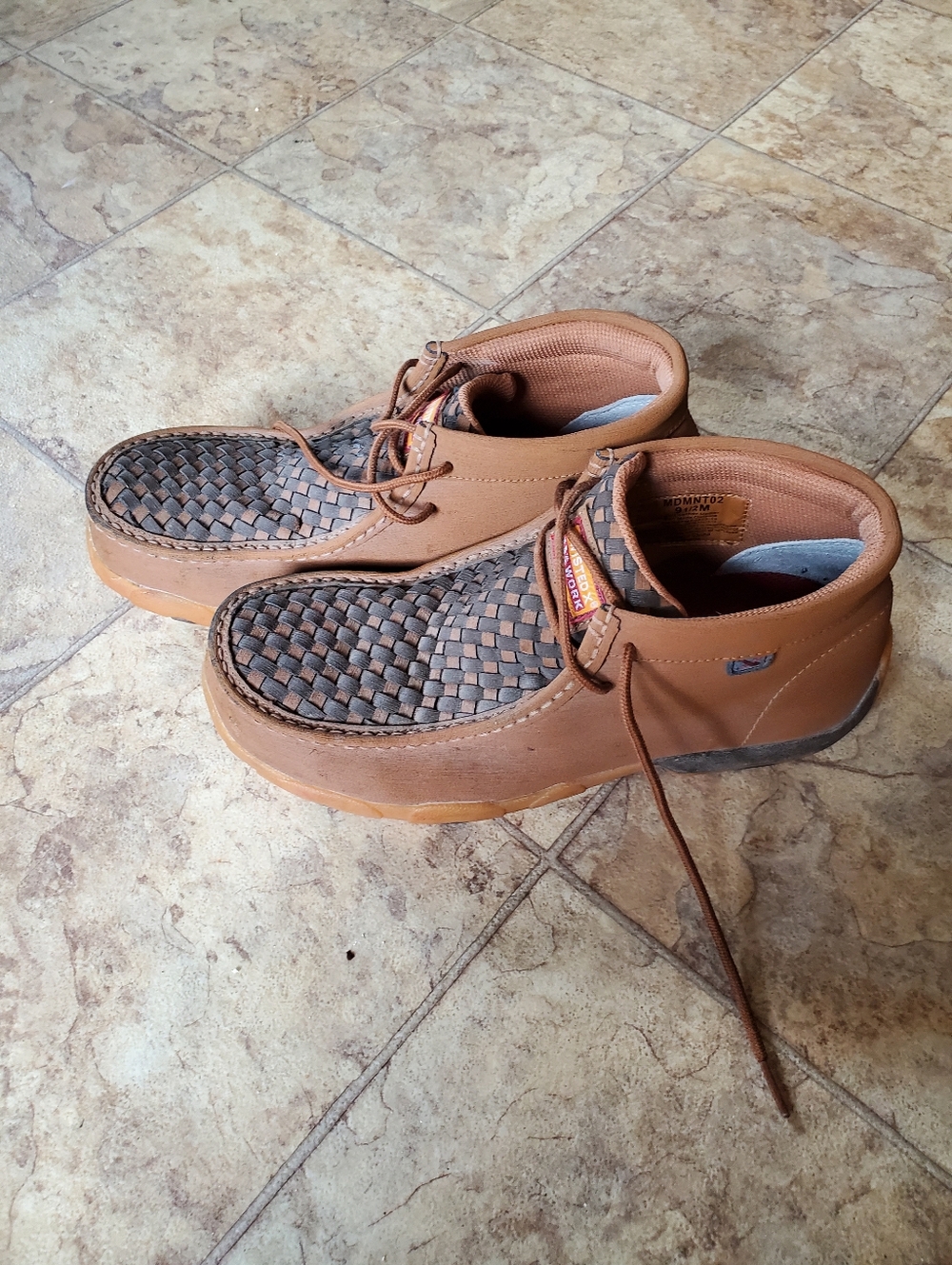 Twisted X Men's Brown Woven Leather Casual Shoes